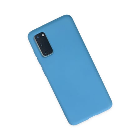 Galaxy S20 Kılıf Nano içi Kadife Silikon - Mavi