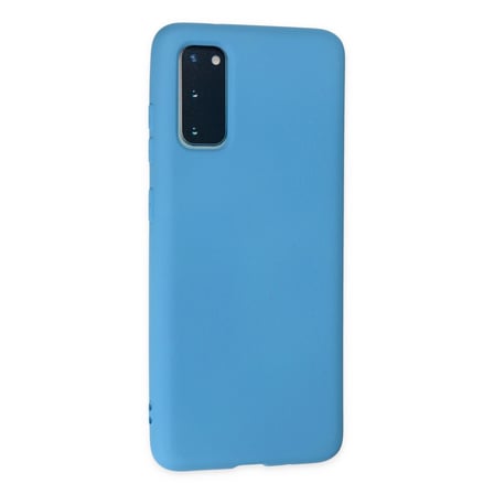 Galaxy S20 Kılıf Nano içi Kadife Silikon - Mavi