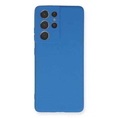 Galaxy S21 Ultra Kılıf Nano içi Kadife Silikon - Mavi
