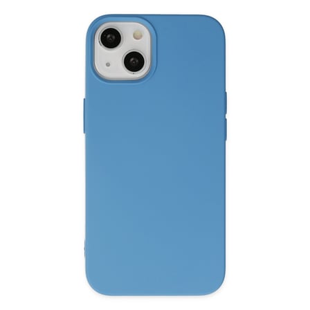 iPhone 14 Plus Kılıf Nano içi Kadife Silikon - Mavi