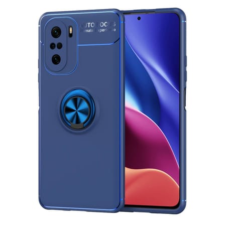 Poco F3 Kılıf Range Yüzüklü Silikon - Mavi