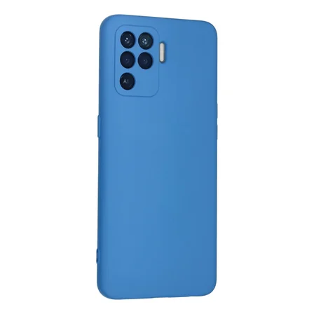 Reno 5 Lite Kılıf Nano içi Kadife Silikon - Mavi