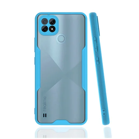 Realme C21 Kılıf Platin Silikon - Mavi