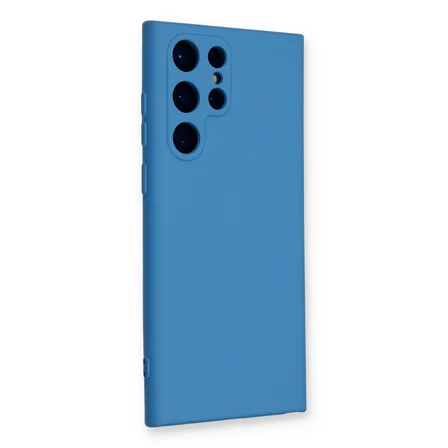 Galaxy S23 Ultra Kılıf Nano içi Kadife Silikon - Mavi