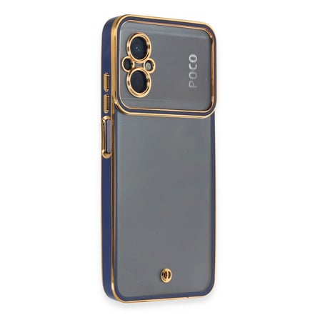 Poco M5 Kılıf Liva Lens Silikon - Mavi