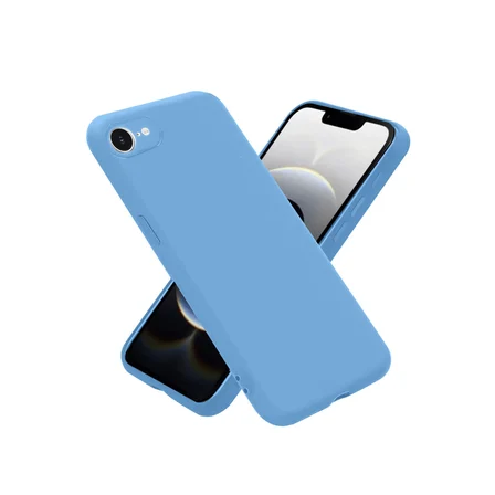 iPhone 16E Kılıf Nano içi Kadife Silikon - Mavi