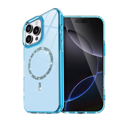 iPhone 15 Pro Max Live Diamond Magsafe Kapak - Mavi