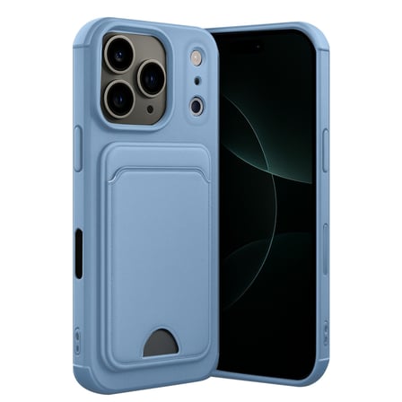 iPhone 17 Pro Max Kelvin Kartvizitli Silikon - Mavi
