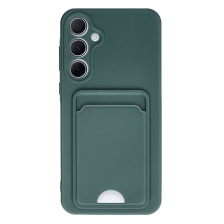 Galaxy A35 5G Kılıf Kelvin Kartvizitli Silikon - Koyu Yeşil