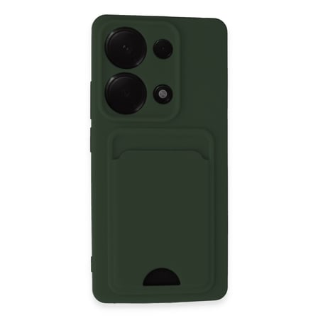 Redmi Note 13 Pro 4G Kılıf Kelvin Kartvizitli Silikon - Koyu Yeşil
