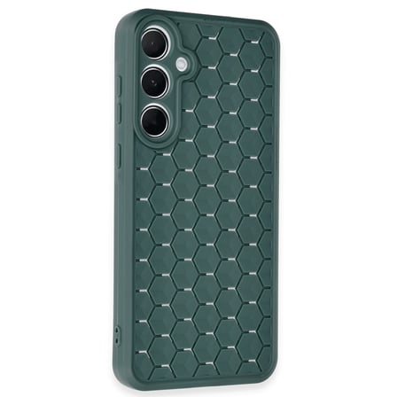 Galaxy A35 5G Kılıf Petek Silikon Kapak - Koyu Yeşil