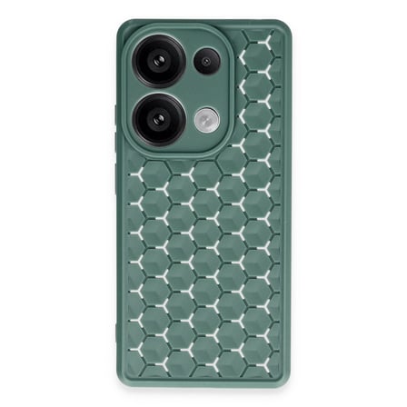Redmi Note 13 Pro 4G Kılıf Petek Silikon Kapak - Koyu Yeşil