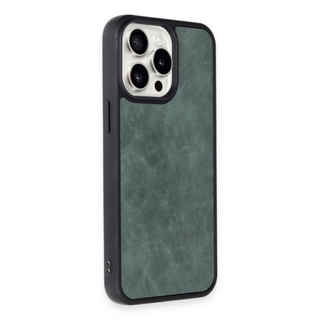 Erdo Ticaret iPhone 14 Pro Kılıf Aras Deri Koyu Yeşil Arka Kapak