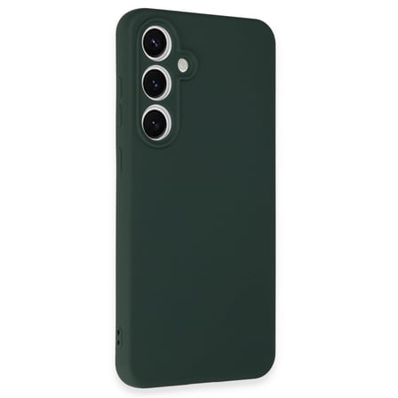Galaxy S24 FE Kılıf Nano içi Kadife Silikon - Koyu Yeşil