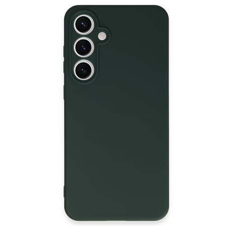 Galaxy S24 FE Kılıf Nano içi Kadife Silikon - Koyu Yeşil