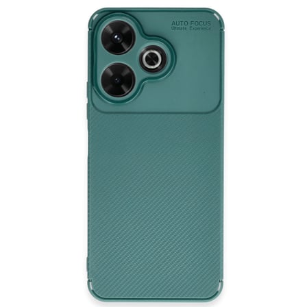 Redmi 13 4G Kılıf Auto Focus Karbon Kapak - Koyu Yeşil