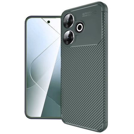 Redmi 13 4G Kılıf Auto Focus Karbon Kapak - Koyu Yeşil