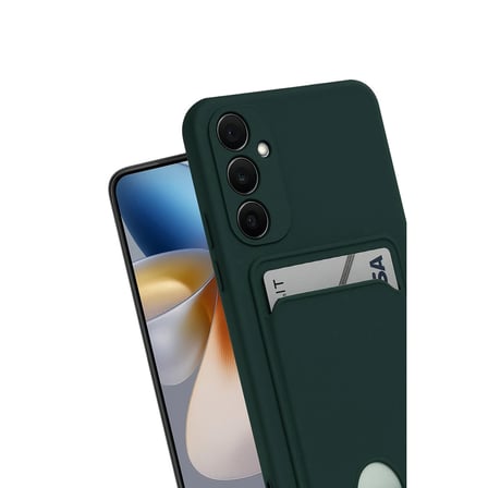 Galaxy S24 FE Kılıf Kelvin Kartvizitli Silikon - Koyu Yeşil