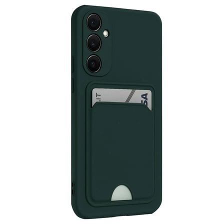 Galaxy S24 FE Kılıf Kelvin Kartvizitli Silikon - Koyu Yeşil