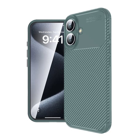 iphone 16 kılıf auto focus karbon kapak - koyu yeşil
