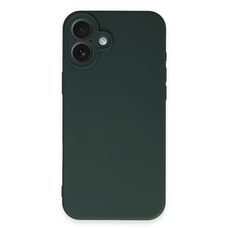iPhone 16 Plus Kılıf Nano içi Kadife Silikon - Koyu Yeşil