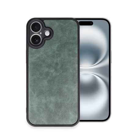 iPhone 16 Plus Kılıf Aras Deri Kapak - Koyu Yeşil