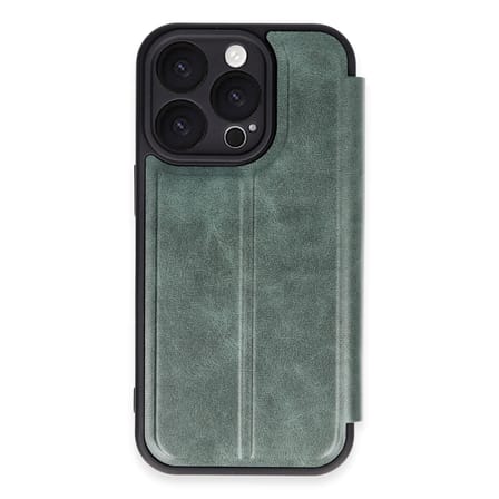 iPhone 16 Pro Max Kılıf Flip Cover - Koyu Yeşil