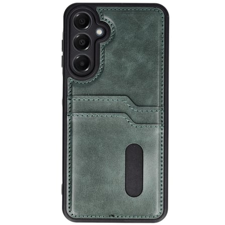 Galaxy A16 5G Kılıf Sara Kartvizitli Deri Kılıf - Koyu Yeşil