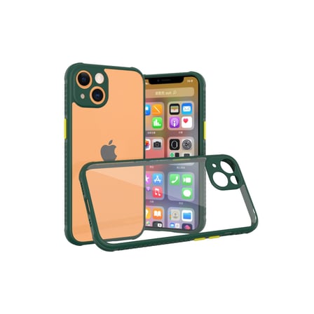iPhone 13 Mini Kılıf Miami Şeffaf Silikon - Koyu Yeşil