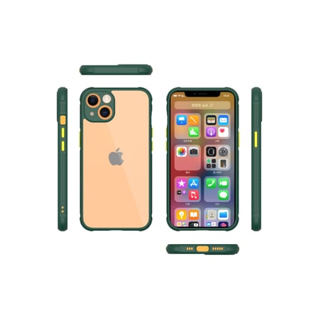 iPhone 13 Mini Kılıf Miami Şeffaf Silikon - Koyu Yeşil