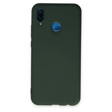 P20 Lite Kılıf Nano içi Kadife Silikon - Koyu Yeşil