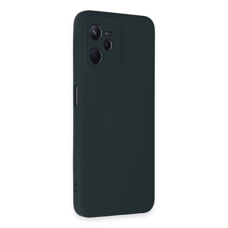 Realme C35 Kılıf Nano içi Kadife Silikon - Koyu Yeşil