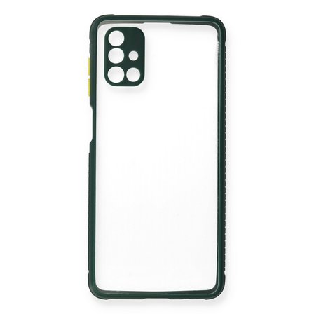 Galaxy M51 Kılıf Miami Şeffaf Silikon - Koyu Yeşil