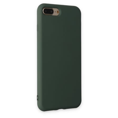 iPhone 7 Plus Kılıf Nano içi Kadife Silikon - Koyu Yeşil