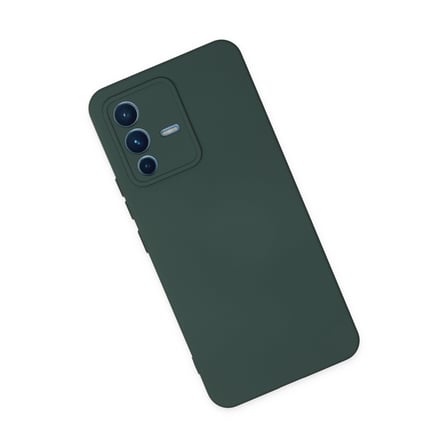 V23 5G Kılıf Nano içi Kadife Silikon - Koyu Yeşil