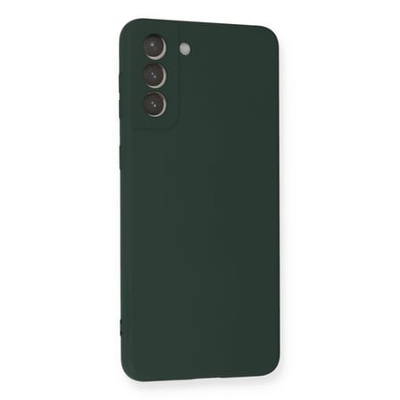 Galaxy S21 Plus Kılıf Nano içi Kadife Silikon - Koyu Yeşil