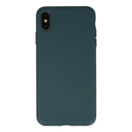 iPhone XS Max Kılıf Nano içi Kadife Silikon - Koyu Yeşil