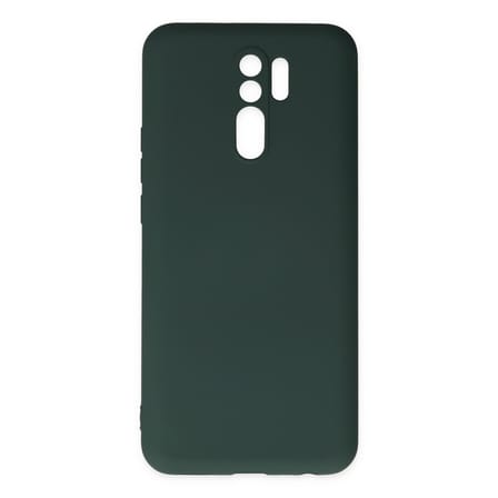 Redmi 9 Kılıf Nano içi Kadife Silikon - Koyu Yeşil