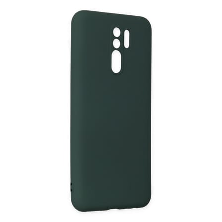 Redmi 9 Kılıf Nano içi Kadife Silikon - Koyu Yeşil