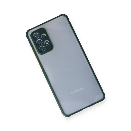 Galaxy A72 Kılıf Miami Şeffaf Silikon - Koyu Yeşil