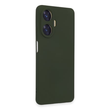Realme C55 Kılıf Nano içi Kadife Silikon - Koyu Yeşil