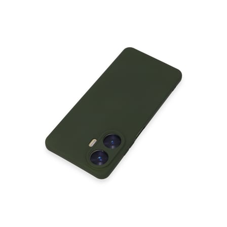 Realme C55 Kılıf Nano içi Kadife Silikon - Koyu Yeşil