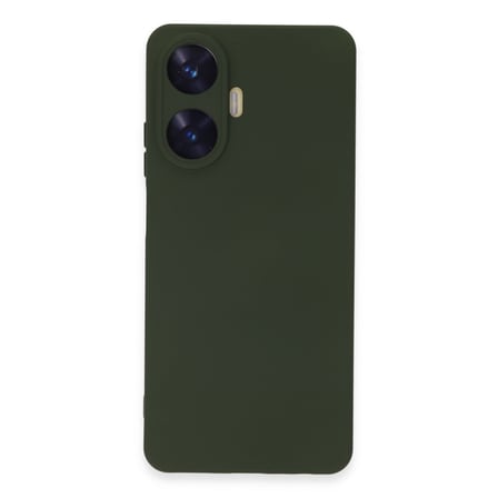Realme C55 Kılıf Nano içi Kadife Silikon - Koyu Yeşil
