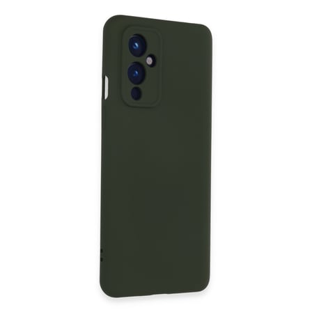 One Plus 9 Kılıf Nano içi Kadife Silikon - Koyu Yeşil