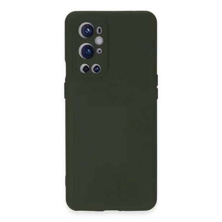 One Plus 9 Pro Kılıf Nano içi Kadife Silikon - Koyu Yeşil