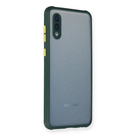 Galaxy A02 Kılıf Miami Şeffaf Silikon - Koyu Yeşil