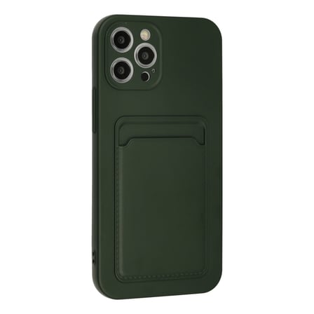 iPhone 12 Pro Max Kılıf Kelvin Kartvizitli Silikon - Koyu Yeşil
