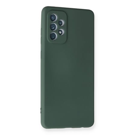Galaxy A72 Kılıf Nano içi Kadife Silikon - Koyu Yeşil