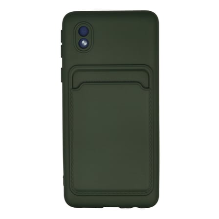 Galaxy A01 Core Kılıf Kelvin Kartvizitli Silikon - Koyu Yeşil