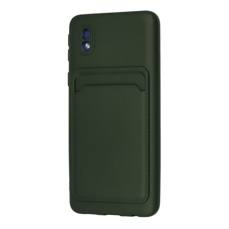 Galaxy A01 Core Kılıf Kelvin Kartvizitli Silikon - Koyu Yeşil